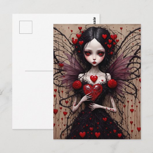 Dark Valentijn Vampire Fairy Briefkaart (Voorkant / Achterkant)