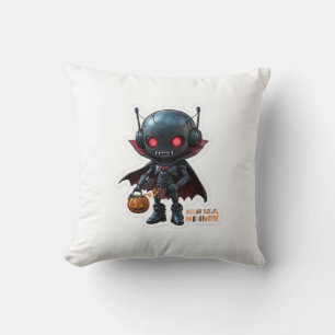 Dark Vampire Robot Halloween Creepy Schattigee Sci Kussen