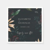 Dark Velvet Burgundy Roos | Herfst winterhuwelijk Servet (Voorkant)