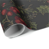 Dark Victorian Crimson Berries & Gold Vine Wrappin Cadeaupapier (Rol Hoek)