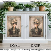 Dark Victorian Fashion, Feathers DX8L Decoupage Tissuepapier