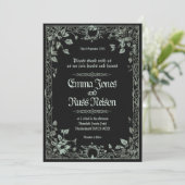 Dark Viking Norse Wedding Invitation Kaart (Staand voorkant)