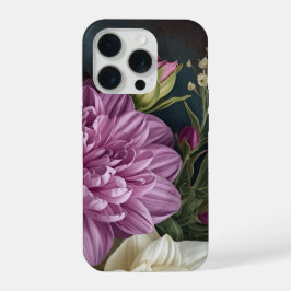 Dark Vintage Flowers iPhone 15 Pro Case