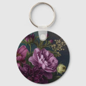 Dark Vintage Flowers Sleutelhanger (Voorkant)