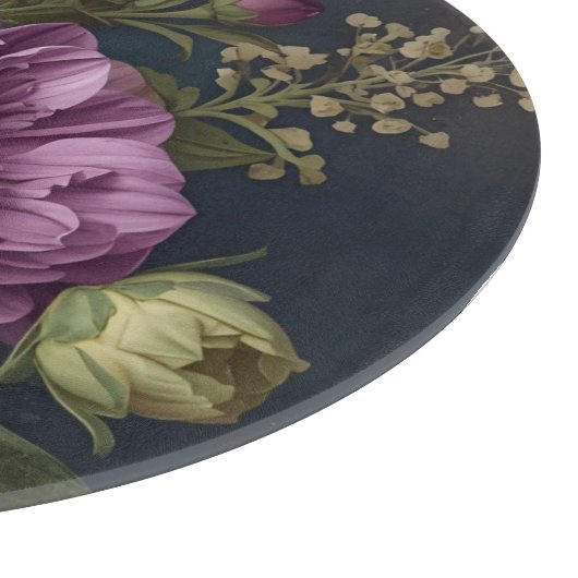 Dark Vintage Flowers Snijplank (Hoek)