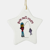 Dark Vissen Girl Keramisch Ornament (Rechts)