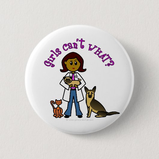 Dark Vrouw Veterinary Ronde Button 5,7 Cm (Voorkant)