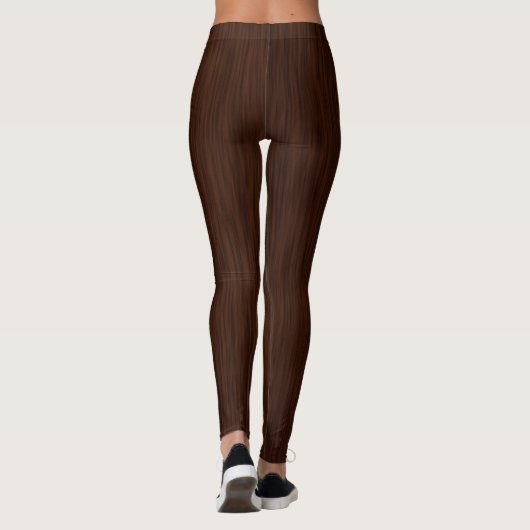 Dark Walnut Woodgrain Elegant Leggings (Achterkant)