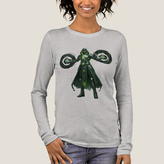 Dark Warlock Magic Gamer Aesthetic Streetwear Tri-Blend Shirt (Voorkant)