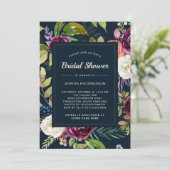 Dark Waterverf Floral Boho | Vrijgezellenfeest Kaart (Staand voorkant)