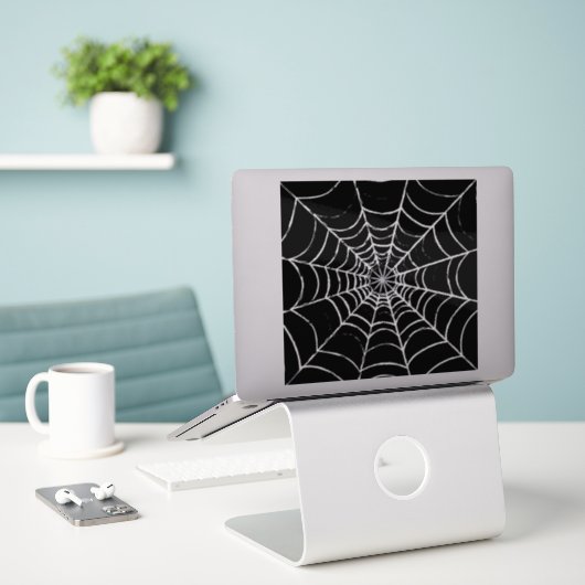 Dark Web Custom-Cut Vinyl Stickers (Laptop op bureau)