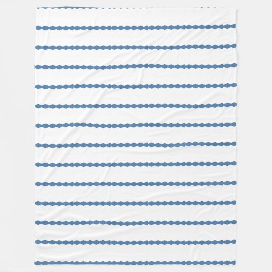 Dark Wedgewood Blue Scallops op White Fleece Deken (Voorkant)