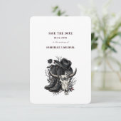 Dark Western Cowboy Gothic Simple Save The Date (Staand voorkant)