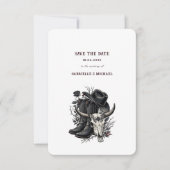 Dark Western Cowboy Gothic Simple Save The Date (Voorkant)