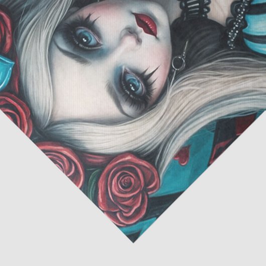 Dark Whimisical Gothic Alice Decoupage Papier (Detail)