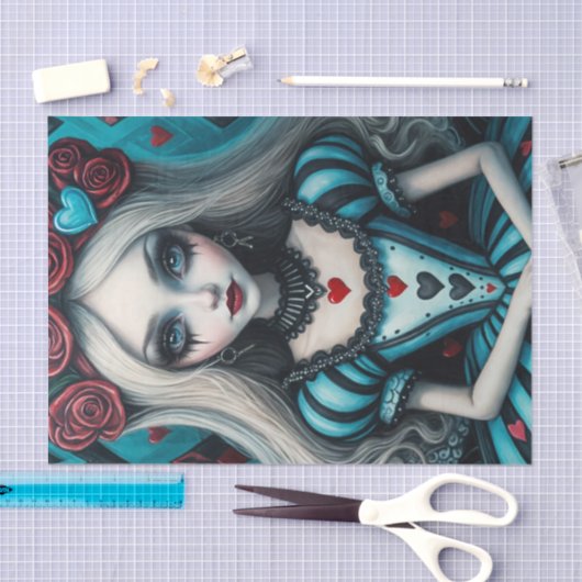 Dark Whimisical Gothic Alice Decoupage Papier (Craft)