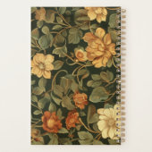  Dark William Morris Floral Monogram Planner (Achterkant)