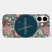 Dark William Morris Tapestry Monogram Case-Mate iPhone Case (Achterkant (horizontaal))
