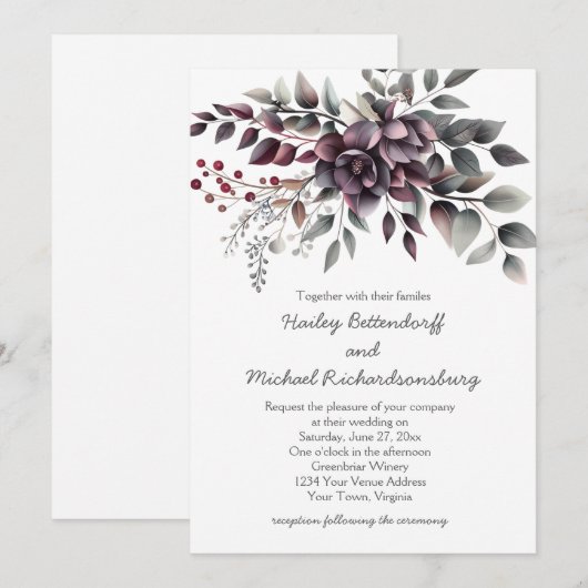 Dark Wine, Dusty Lavender, Dusty Purple, Sage | Kaart (Voorkant / Achterkant)