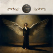 Dark Winged Angel Dramatic Fine Art Decoupage Tissuepapier