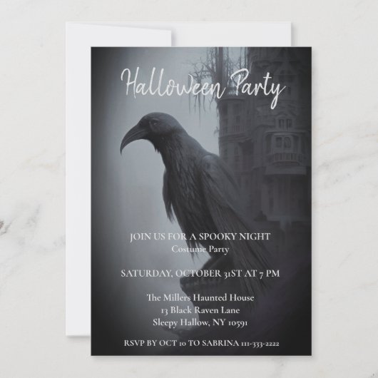 Dark Wings brengt een uitnodiging voor een Hallowe (Voorkant)