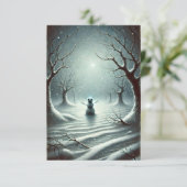 Dark Winter Night Holiday Greeting Kaart (Staand voorkant)