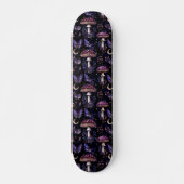 Dark Witchy Mushroom Butterfly Celestial Pattern Persoonlijk Skateboard (Voorkant)