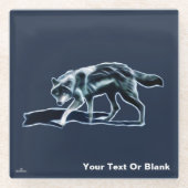 Dark Wolf Glazen Onderzetter (Voorkant)