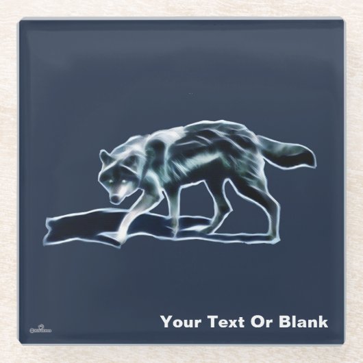 Dark Wolf Glazen Onderzetter (Voorkant)