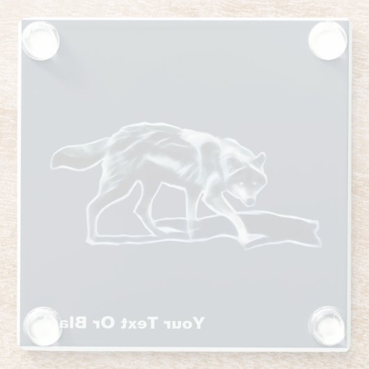 Dark Wolf Glazen Onderzetter (Achterkant)