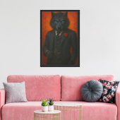 Dark Wolf in Black Suit Art Canvas Afdruk (Insitu (Woonkamer))