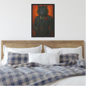 Dark Wolf in Black Suit Art Canvas Afdruk (Insitu (Slaapkamer))