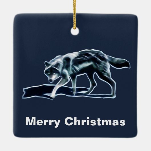 Dark Wolf Keramisch Ornament (Achterkant)