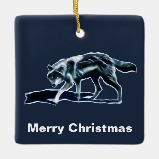 Dark Wolf Keramisch Ornament (Voorkant)