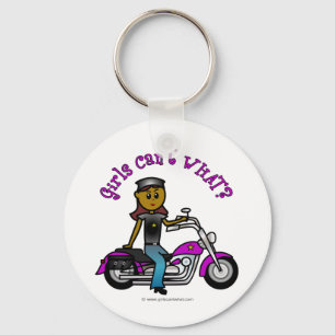 Dark Woman Biker Sleutelhanger
