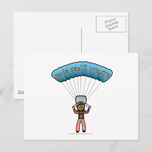 Dark Woman Sky Diving Briefkaart (Voorkant / Achterkant)