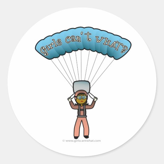 Dark Woman Sky Diving Ronde Sticker (Voorkant)
