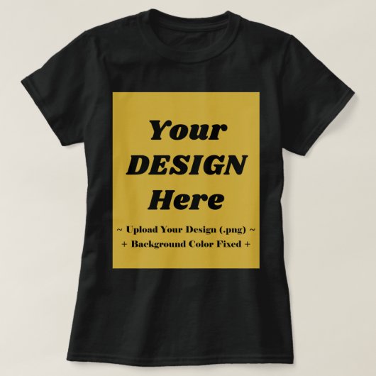 Dark Women's Tee with Metallic Gold Design Bg T-shirt (Design voorkant)