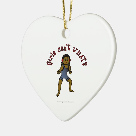 Dark Womens Wrestling Keramisch Ornament (Links)