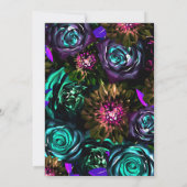 Dark Wonderland Bold Glam Floral Flowers Weddensch Kaart (Achterkant)