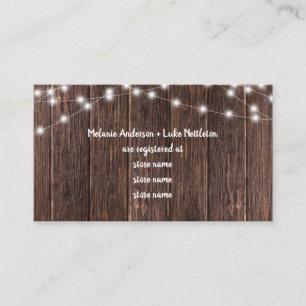 Dark Wood and Lights Vrijgezellenfeest gift regist Informatiekaartje