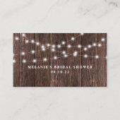 Dark Wood and Lights Vrijgezellenfeest gift regist Informatiekaartje (Achterkant)