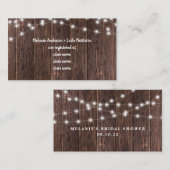 Dark Wood and Lights Vrijgezellenfeest gift regist Informatiekaartje (Voorkant / Achterkant)