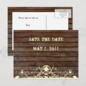 Dark Wood Bewaar de datum Aankondigingskaart (Voorkant / Achterkant)