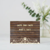 Dark Wood Bewaar de datum Aankondigingskaart (Staand voorkant)