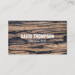 Dark Wood Carpenter Professional Builder Woodwork Visitekaartje