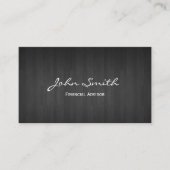 Dark Wood Financial Advisor Visitekaartje (Voorkant)
