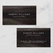 Dark wood grain carpenter professioneel visitekaartje (Voorkant / Achterkant)