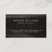 Dark wood grain carpenter professioneel visitekaartje (Achterkant)