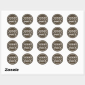 Dark Wood Grain Houten Boards Logo Afbeelding Sjab Ronde Sticker (Vel)